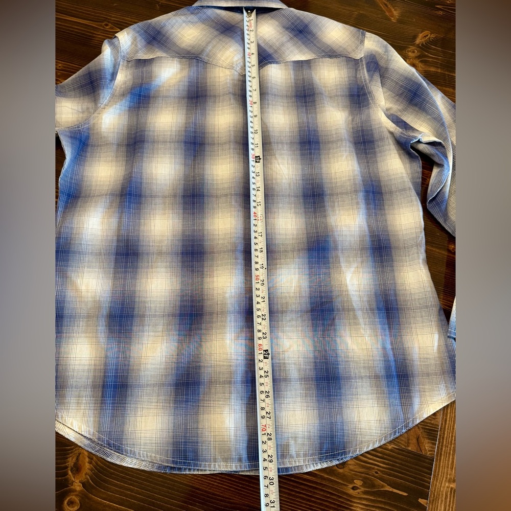Wrangler Women’s Blue Plaid Pearl Snap Western Shirt NWOT - Picture 11 of 11